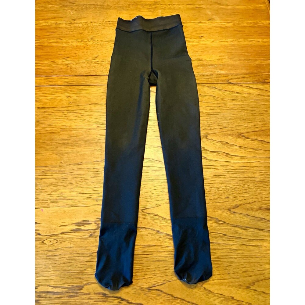 Women’s Black Thermal Fleece-Lined Opaque Footed Tights, Size S, 100+ Denier